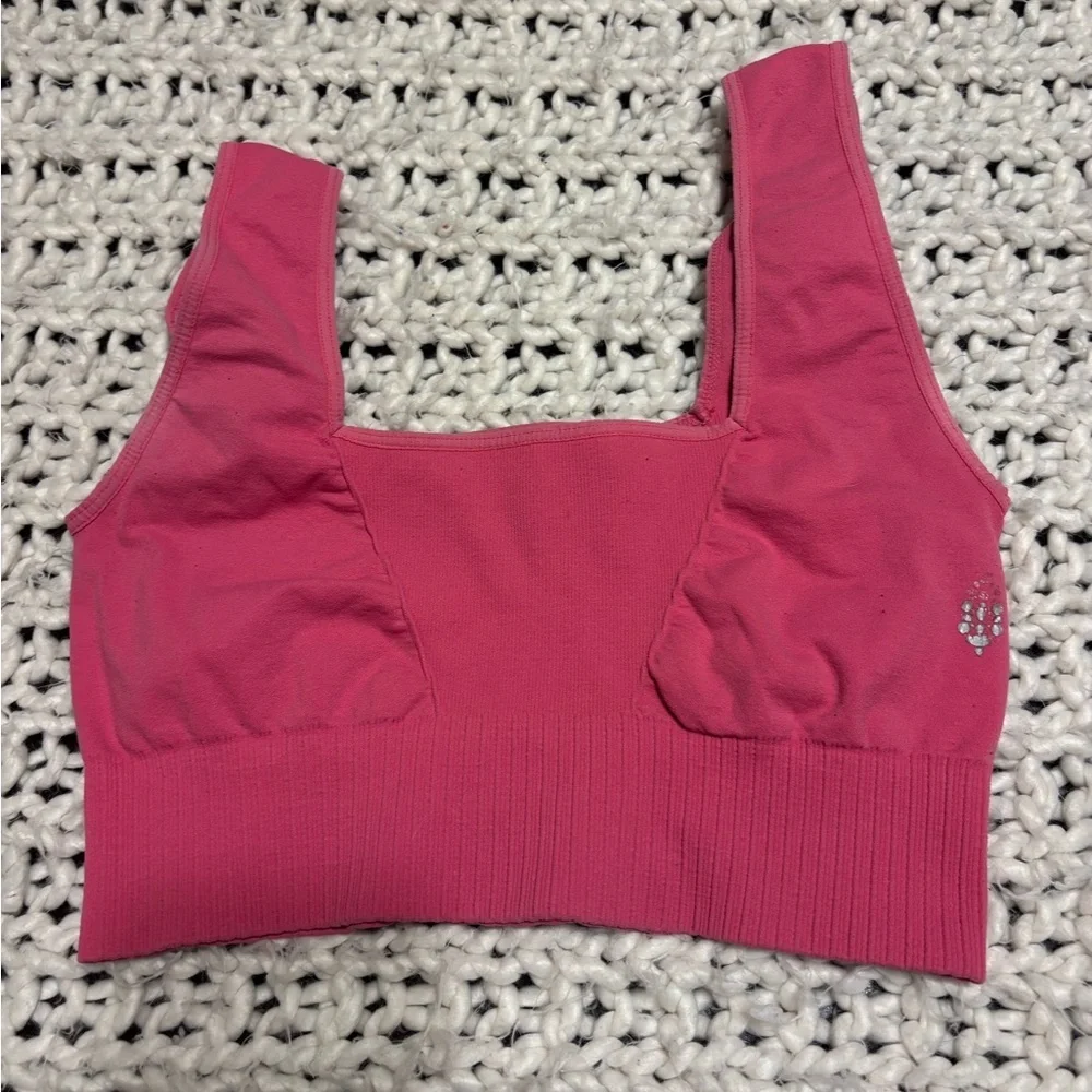 Free People Movement Square Neck Good Karma In Pink